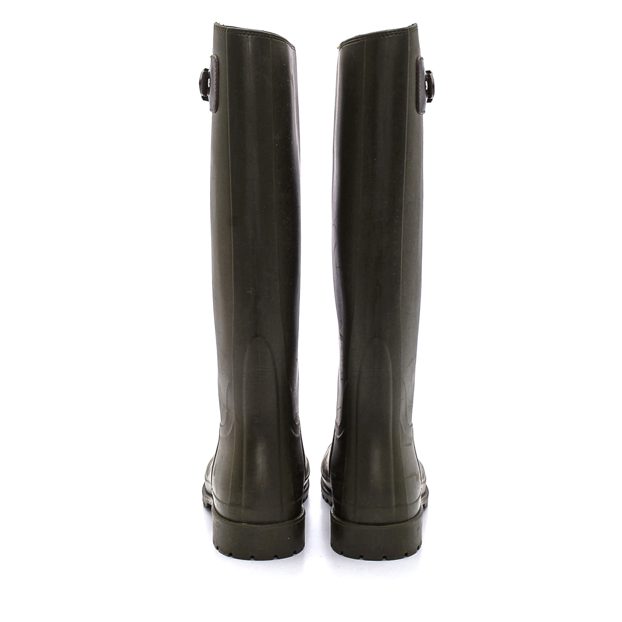 Yves Saint Laurent - Khaki Rubber Rain Boots 